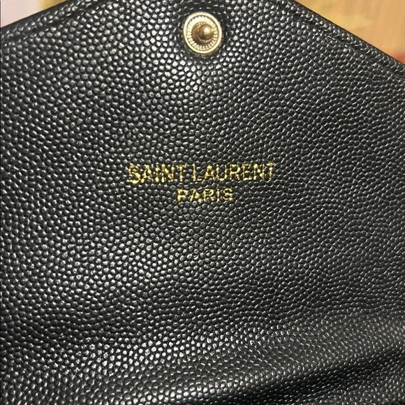Yves Saint Laurent Black Chevron Wallet - Picture 11 of 12